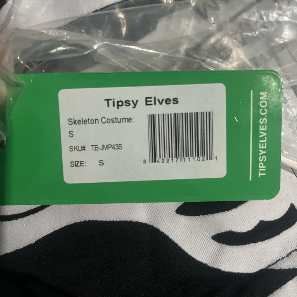 Tipsy Elves Skeleton Jumpsuit Suit size S Small Costume Spooky Halloween Scream - Picture 2 of 4